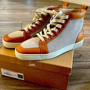 Men’s Christian Loubiutin Rantus Flat Calf Lisse - cognac/brown